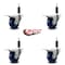 Service Caster 3'' Solid Poly Swivel 1'' Expanding Stem Caster Set Total Lock Brake, 4PK SCC-EXTTL20S314-SPUS-1-4 - alternate 3